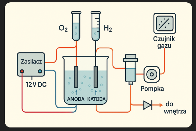 elektroliza hydroliza wytwarzanie tlenu