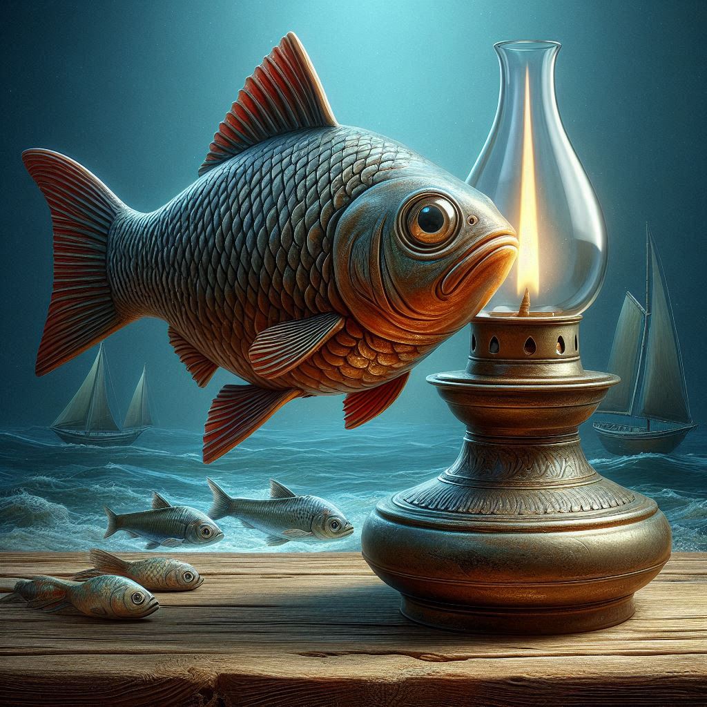 lampa z oleju rybnego
